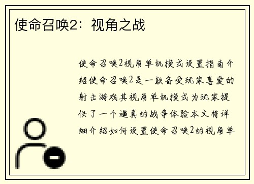 使命召唤2：视角之战